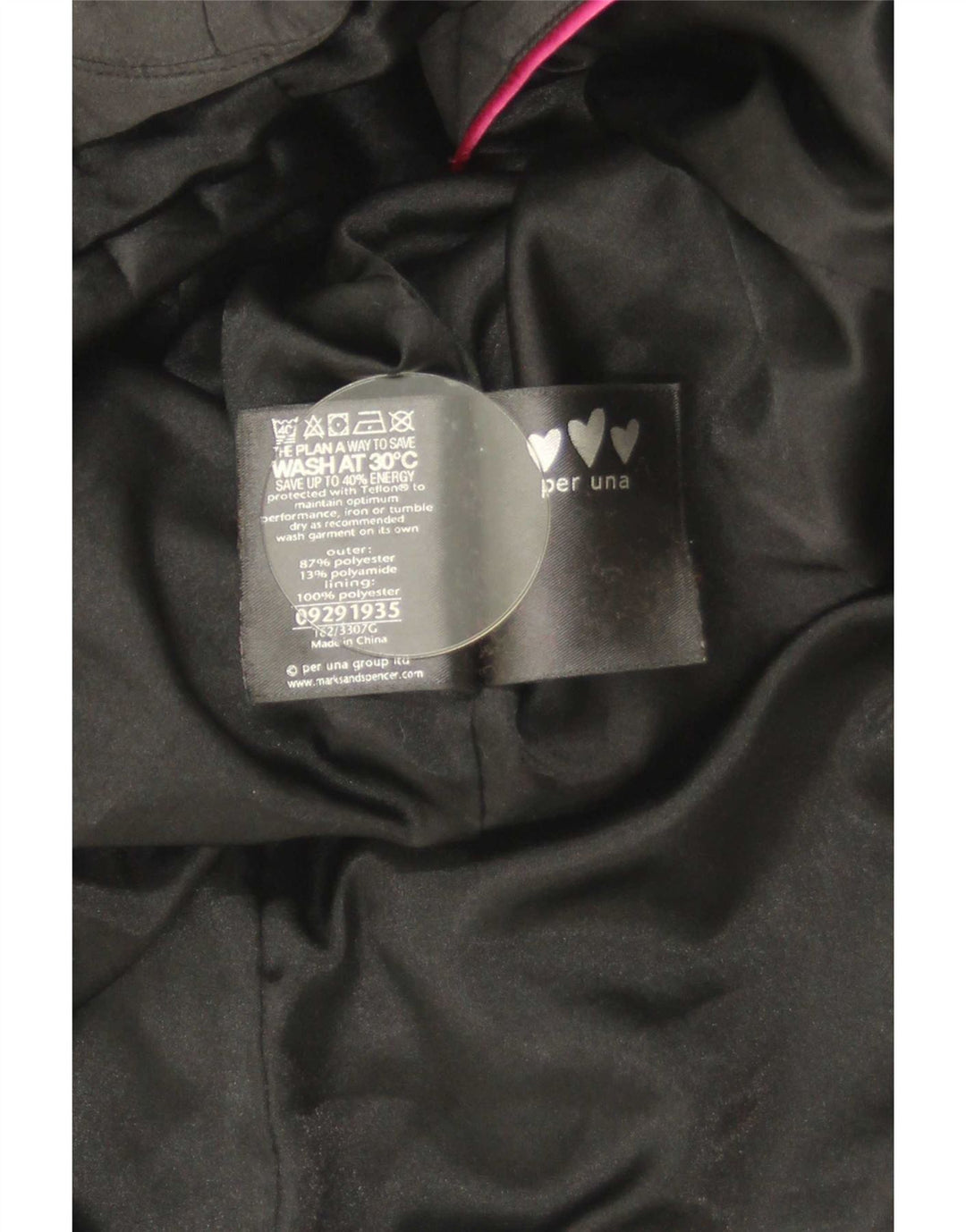 Colete acolchoado feminino Marks & Spencer UK 18 XL poliéster preto