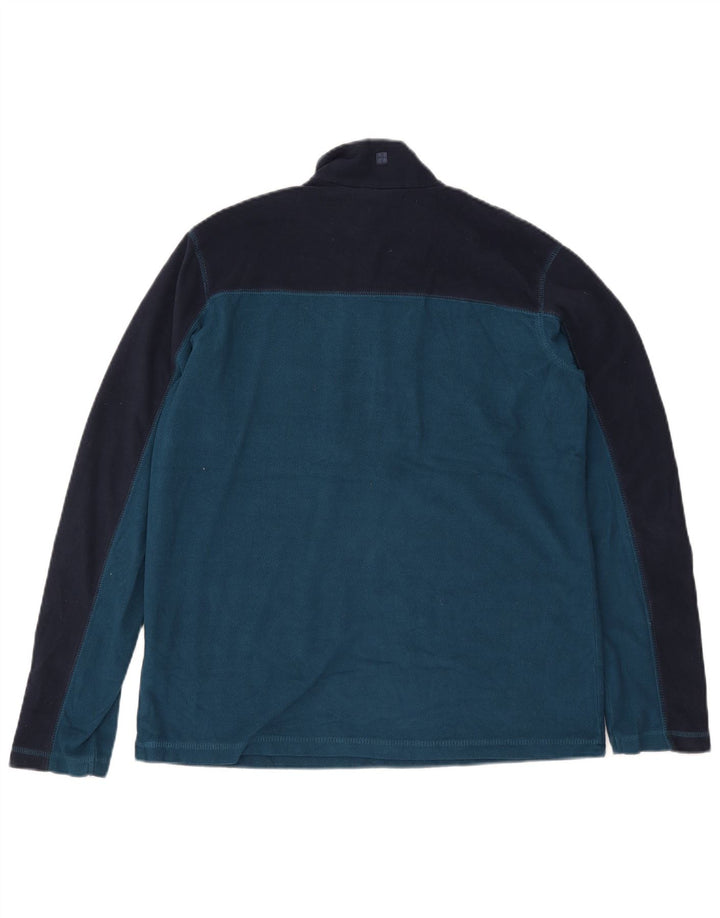 Suéter de lã masculino Mountain Warehouse com zíper e gola em bloco azul pequeno