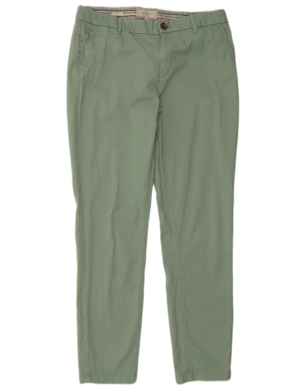 Calça Chino Reta Feminina Fat Face UK 12 Médio W30 L30 Algodão Verde
