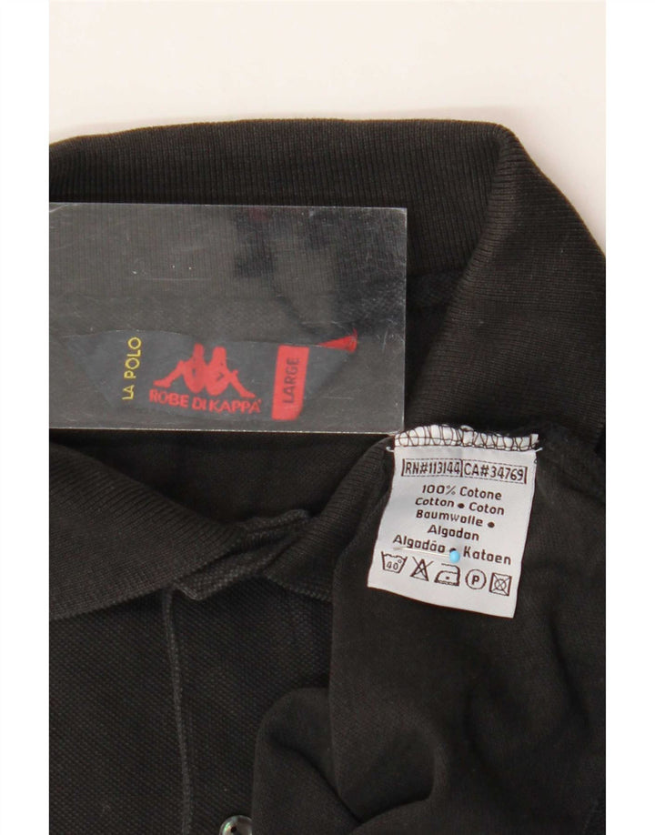 Camisa polo masculina Kappa grande algodão preto