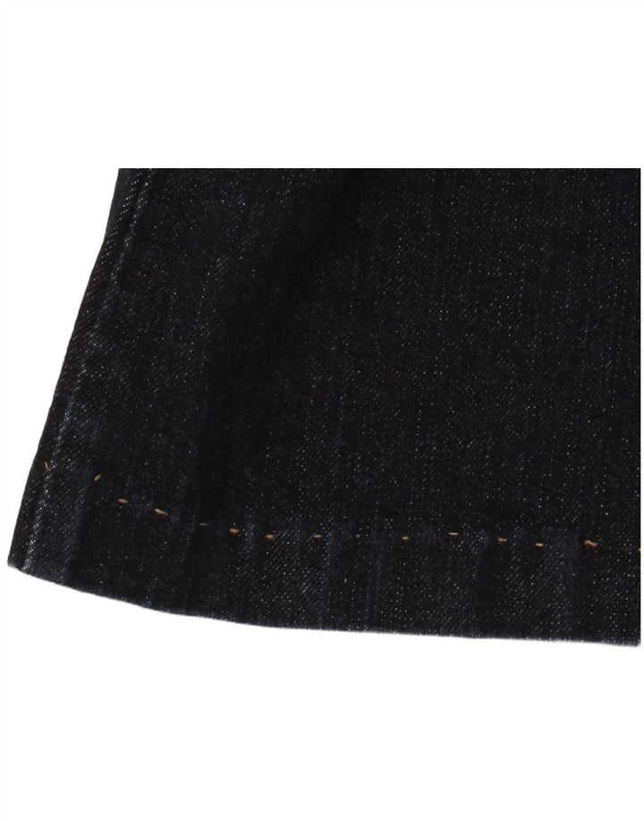 Jeans recortados femininos DKNY EUA 6 médio W28 L25 algodão azul marinho