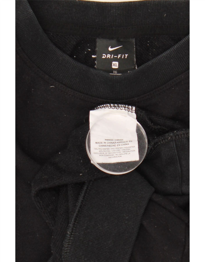 Nike Womens Crop Oversized Moletom Jumper UK 18 XL Preto Poliéster