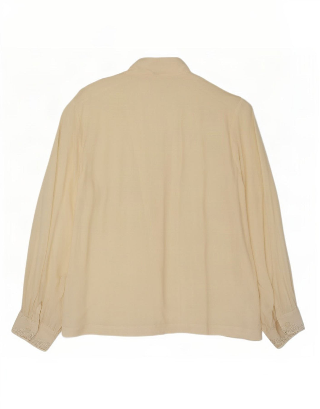 Blusa feminina vintage IT 42 médio off white floral seda