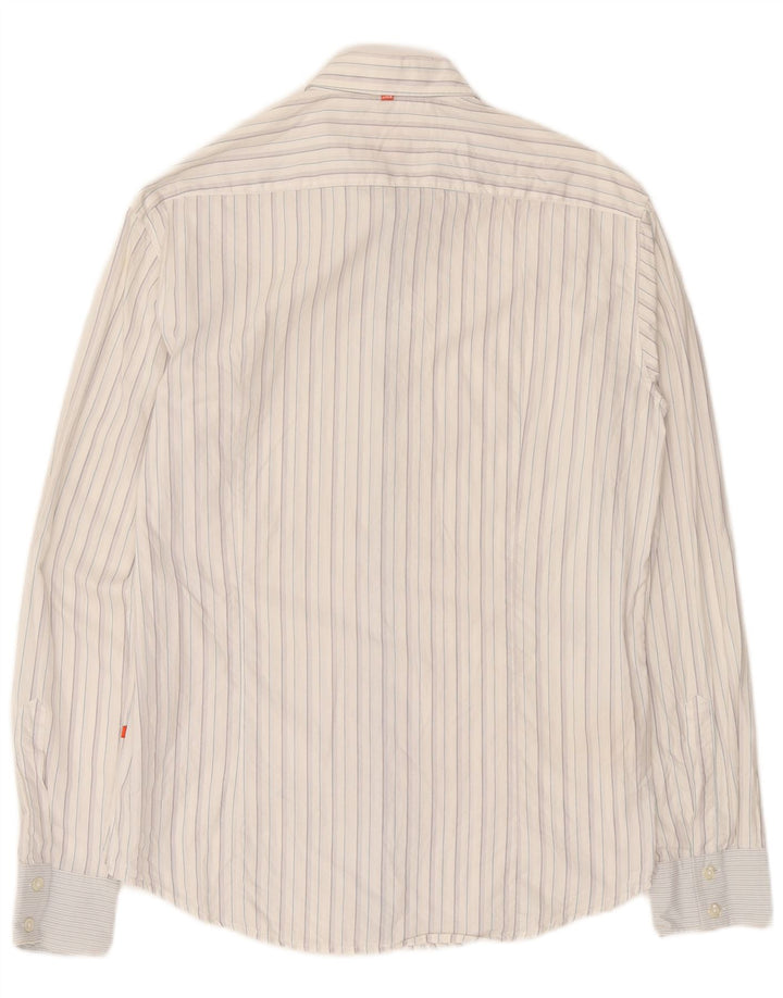 Camisa masculina Hugo Boss listrada branca média