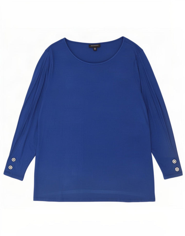 Túnica feminina Marks & Spencer Autograph Oversized Reino Unido 20 2XL Viscose Azul