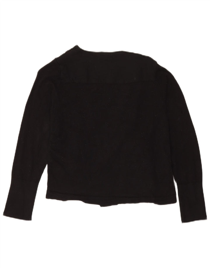 Marks & Spencer Womens Per Una Cardigan Top Reino Unido 12 Médio Preto Viscose