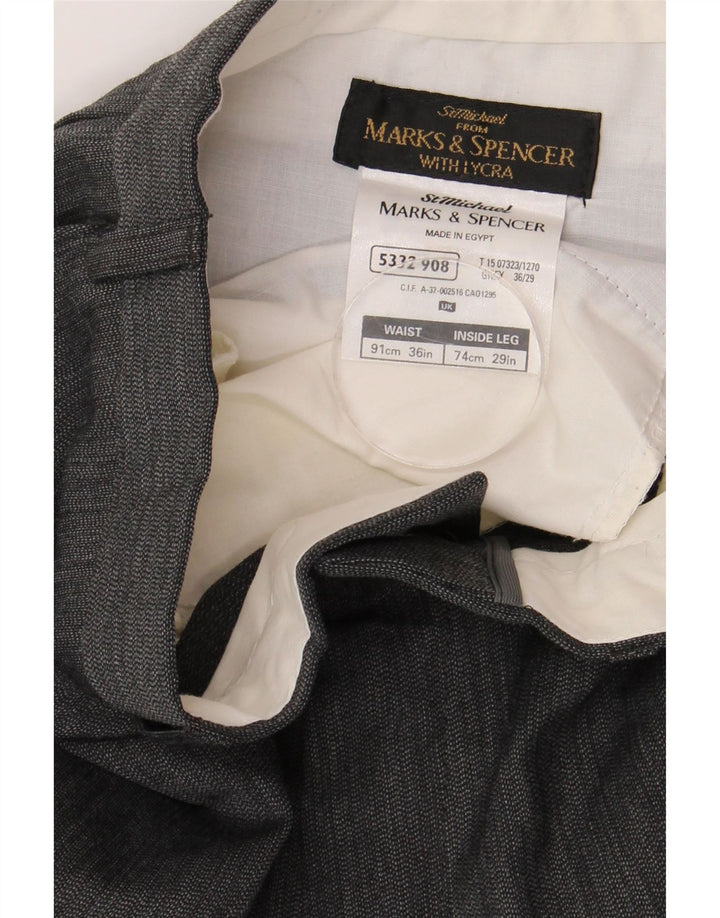 Calça chino reta masculina MARKS & SPENCER W36 L29 poliéster cinza