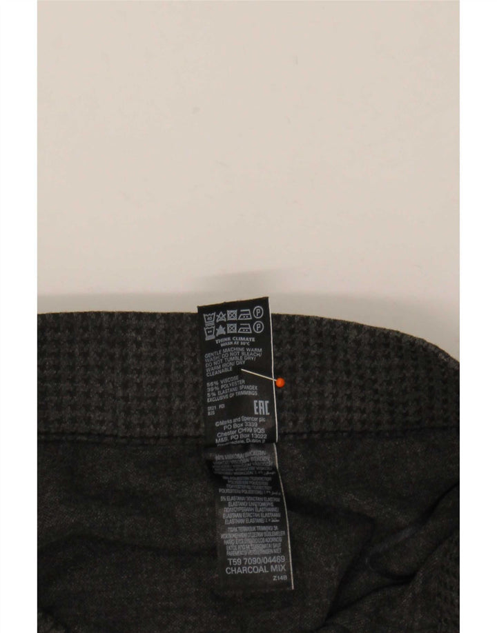 Calças Slim Femininas Marks & Spencer Reino Unido 16 Grande W32 L27 Cinza Houndstooth