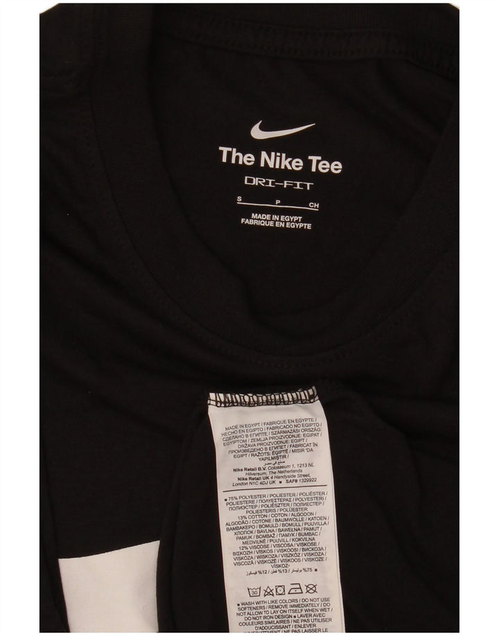 Camiseta masculina NIKE Dri Fit Graphic Top pequeno poliéster preto