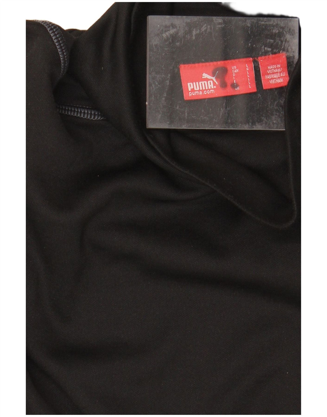 PUMA Mens Top Manga Longa Grande Algodão Preto