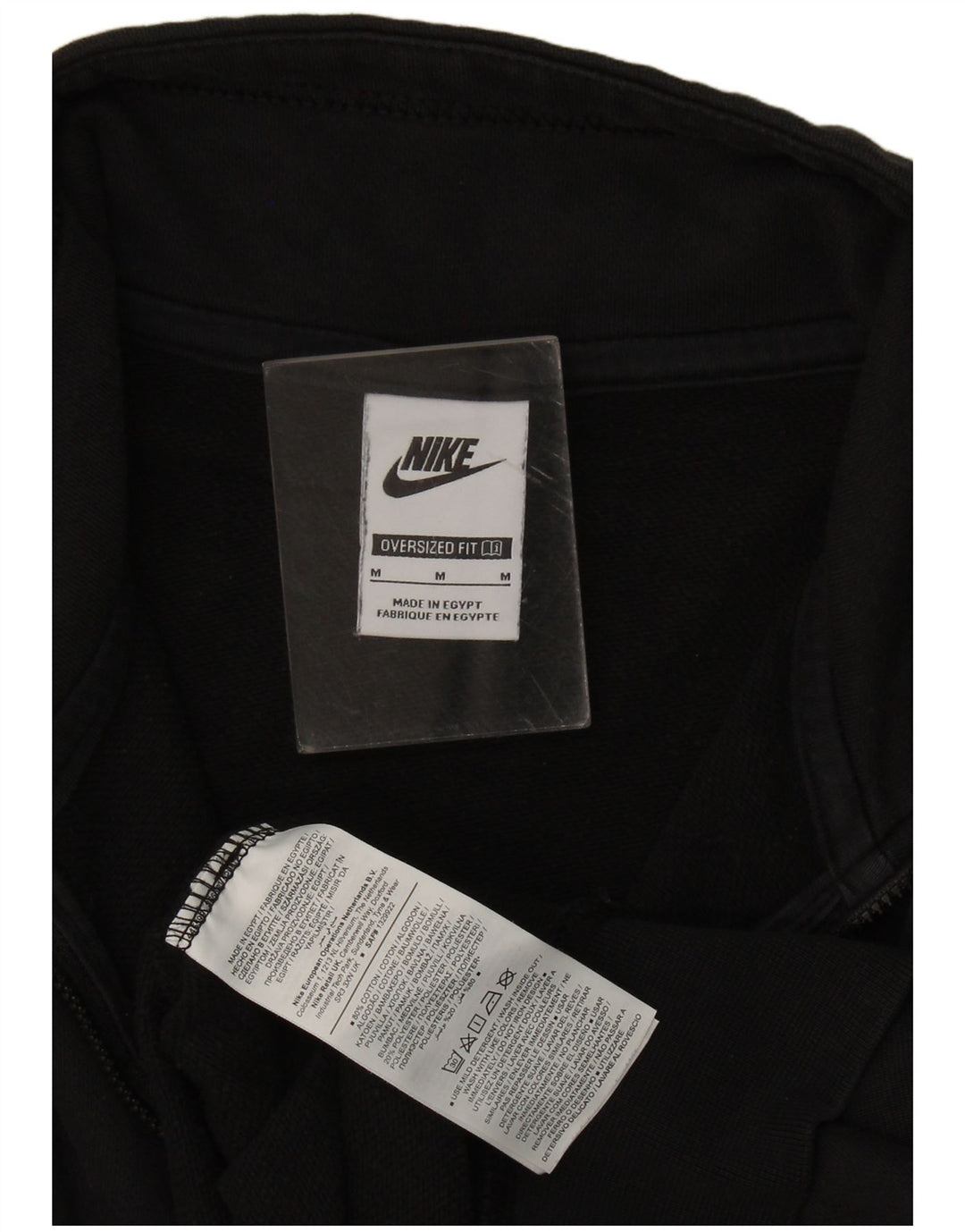 Suéter Nike feminino oversized gráfico com zíper e gola UK 14 médio preto