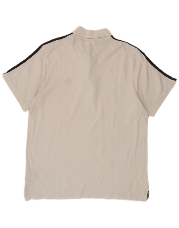 Adidas Mens Polo Camisa Médio Algodão Branco