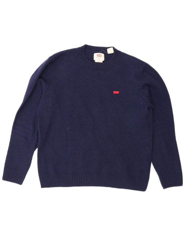 Suéter feminino Levi's Standard Fit com gola redonda Reino Unido 14 médio azul marinho