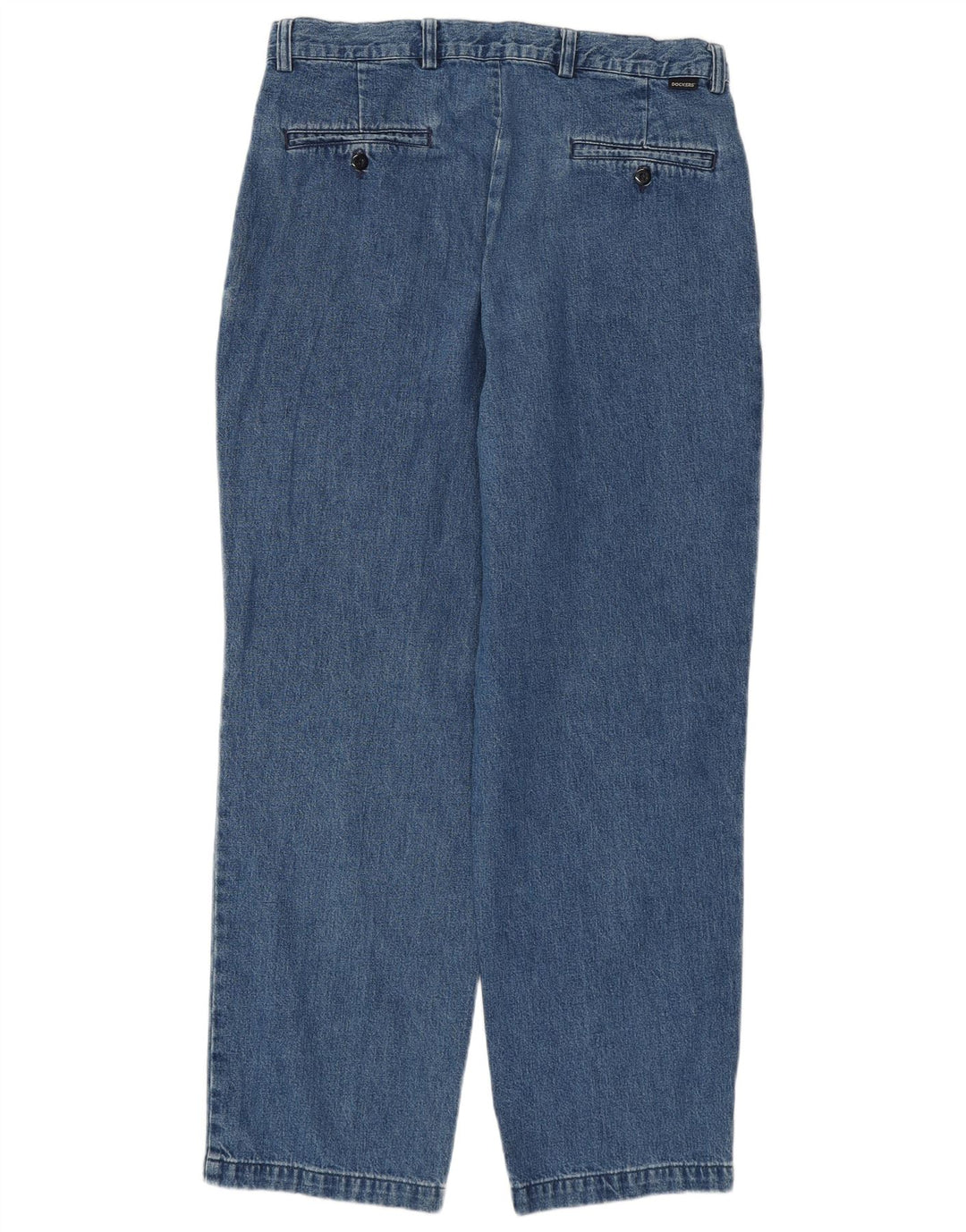 Dockers feminino clássico ajuste reto jeans W34 L30 algodão azul