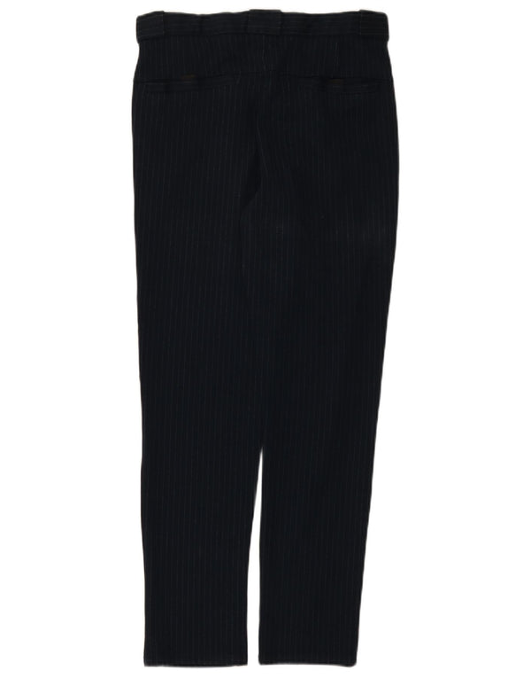 Zara Mens Slim Chino Calças EU 36 XS W29 L28 Azul Marinho Riscas Viscose