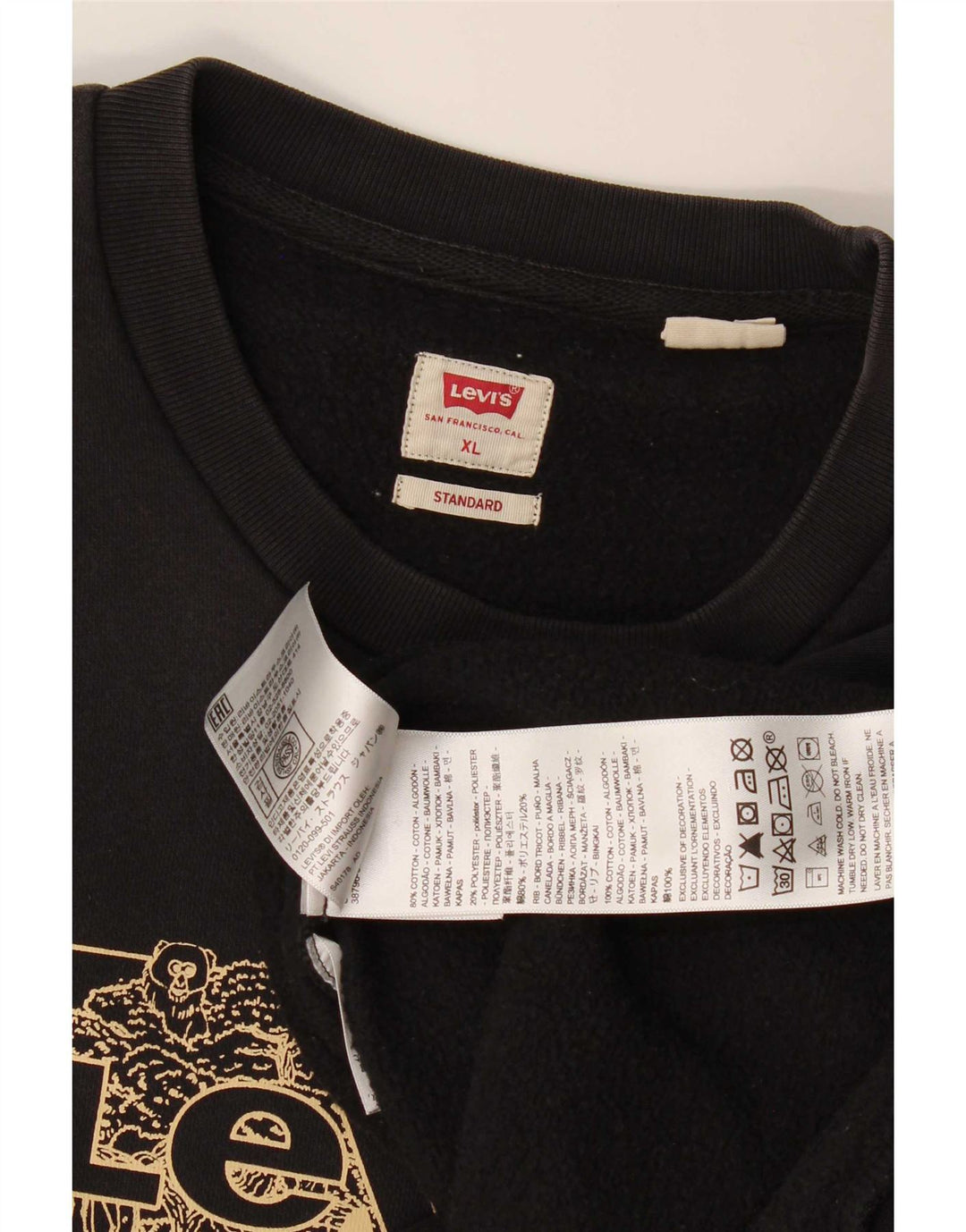 Moletom masculino Levi's Graphic Standard Fit Jumper XL preto algodão