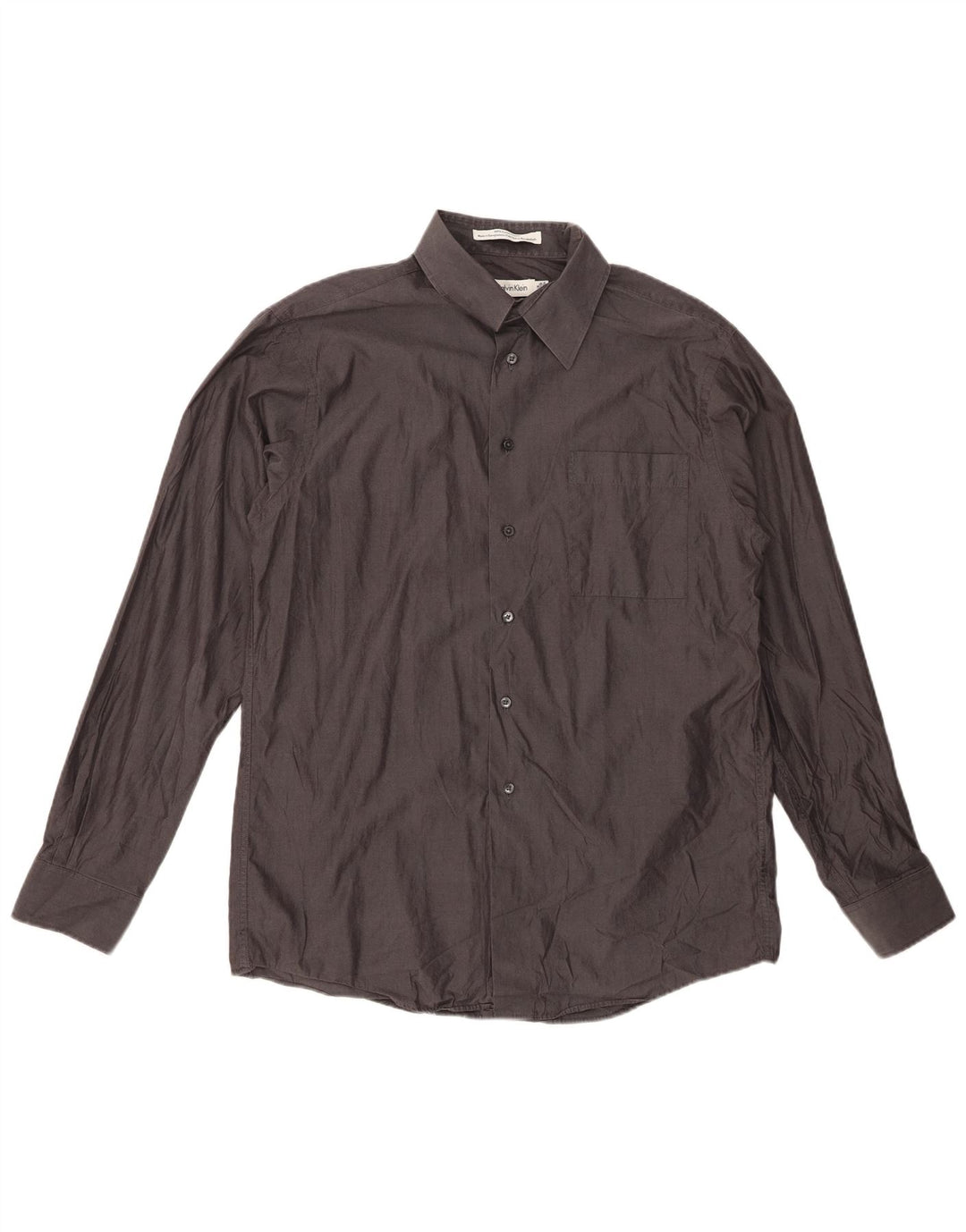Camisa masculina CALVIN KLEIN Slim Fit tamanho 16 grande algodão cinza