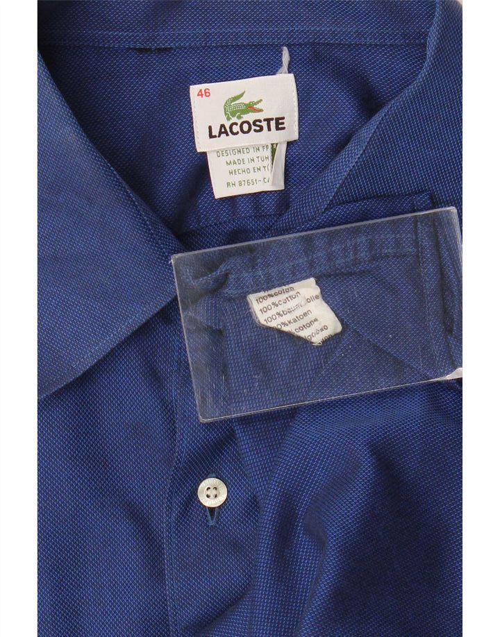 Camisa masculina Lacoste tamanho 46 2XL algodão azul