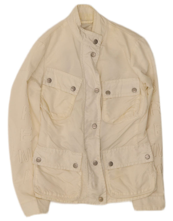 Brema Womens Graphic Utility Jacket IT 40 Small White Polyamide