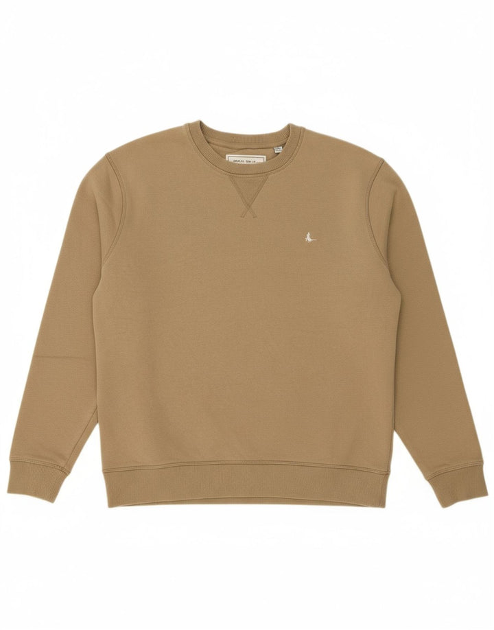 JACK WILLS moletom masculino jumper pequeno algodão bege