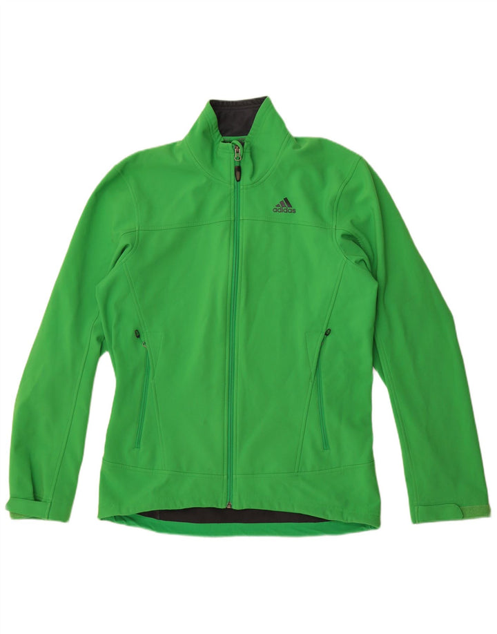 Adidas Mens Tracksuit Top Jacket UK 40/42 Poliéster Verde Médio