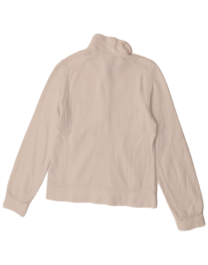 Adidas Womens Tracksuit Top Jacket UK 12 Médio Algodão Branco