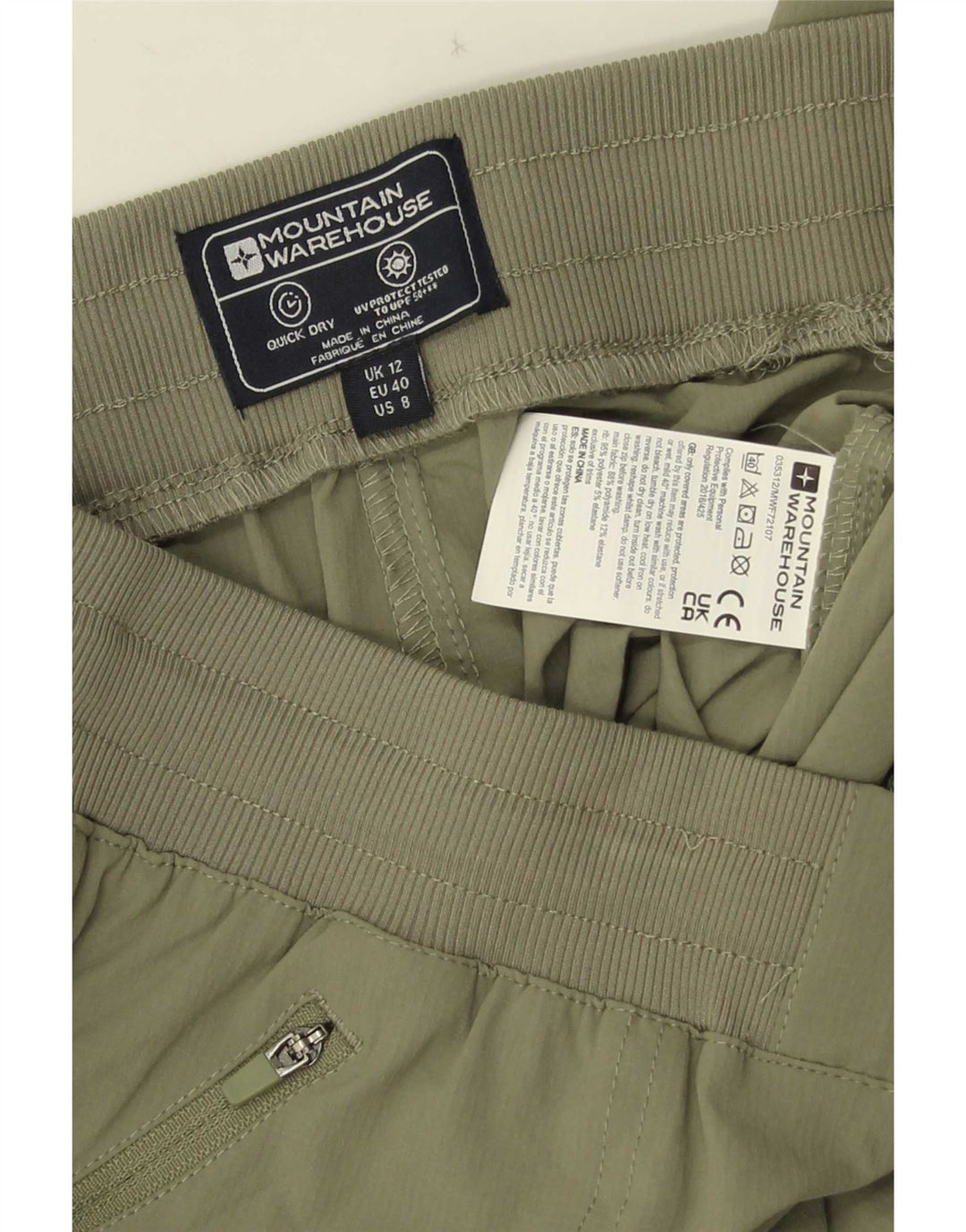 Calça capri feminina Mountain Warehouse Reino Unido 12 médio W30 L21 cáqui