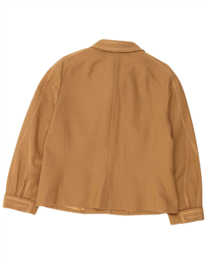 Jaqueta blazer feminina COJANA com 4 botões Reino Unido 16 grande lã bege