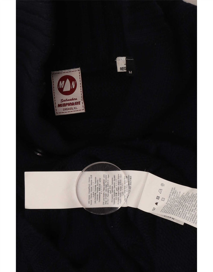 Suéter masculino Murphy & Nye com gola xale e viscose azul marinho médio
