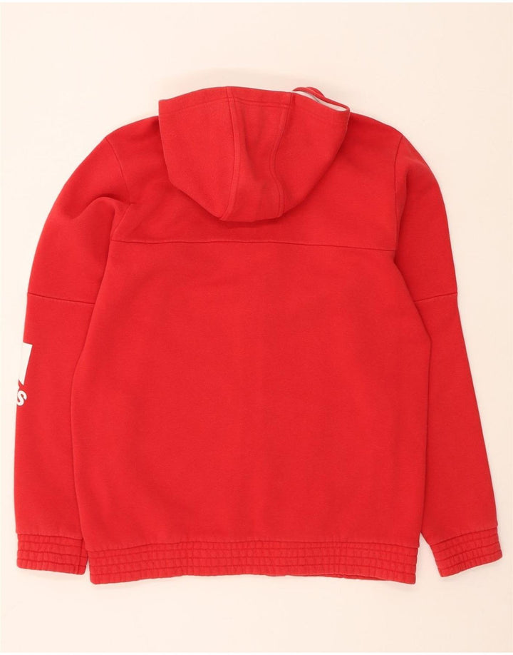 ADIDAS Mens Graphic Zip Hoodie Sweater Large Red Cotton Vintage Adidas and Second-Hand Adidas from Messina Hembry 