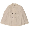 Casaco trench curto feminino Marks & Spencer Reino Unido 16 grande algodão branco