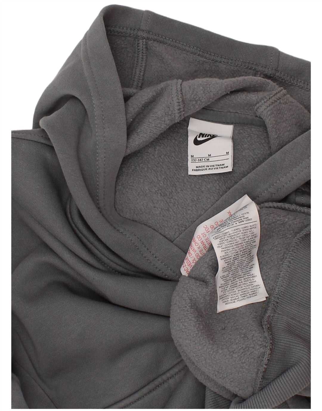 Jumper com capuz gráfico Nike Boys 10-11 anos cinza médio algodão