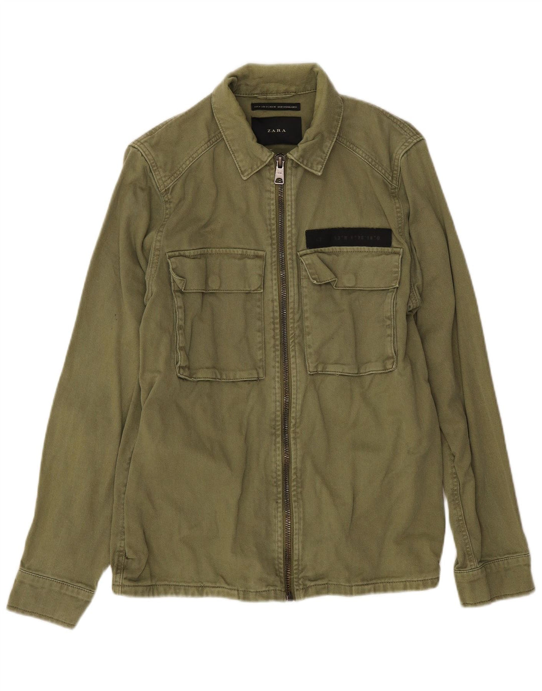 Jaqueta bomber masculina Zara UK 38 algodão verde médio
