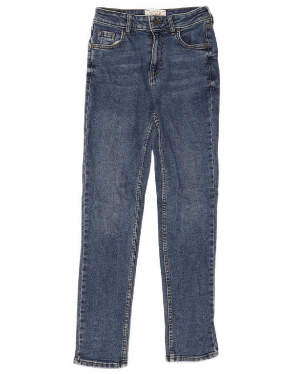 Calça jeans feminina Fat Face Sway Slim UK 8 pequena W26 L27 algodão azul