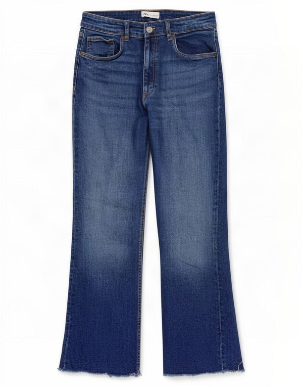 Calça jeans reta feminina Zara EU 44 XL W34 L26 azul