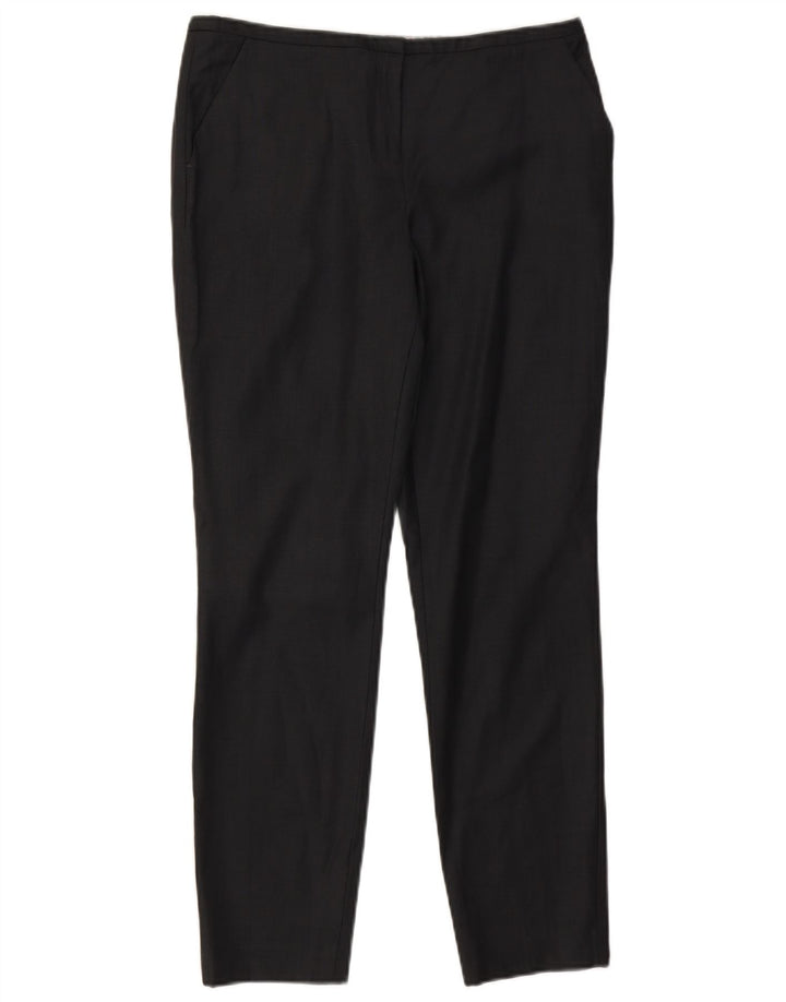 Calça de terno slim feminina Ted Baker tamanho 2 pequeno W30 L28 lã preta