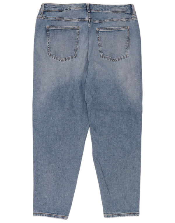 Calça jeans feminina de cintura alta Marks & Spencer UK 16 grande W32 L25 azul