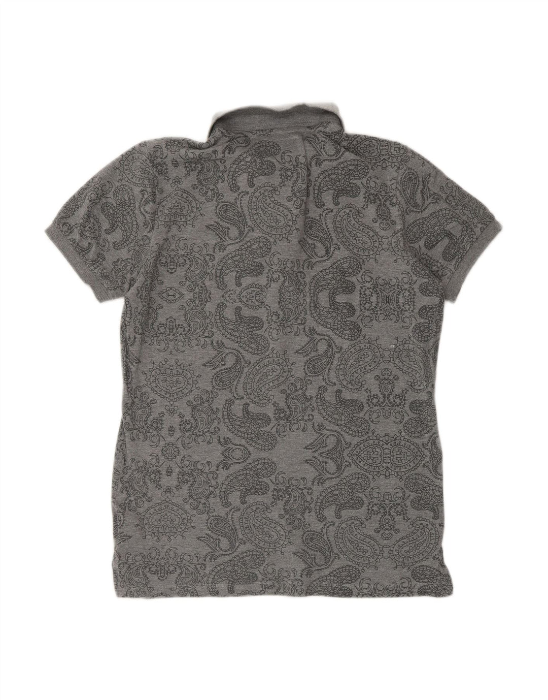 GURU Camisa polo masculina cinza médio algodão paisley