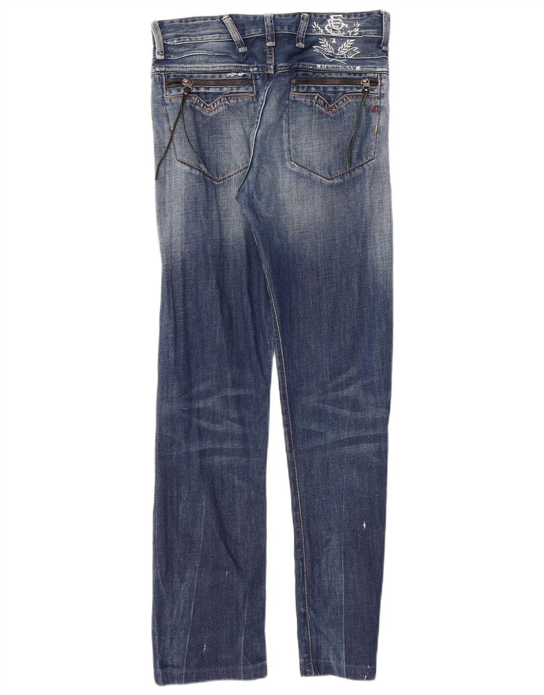 Replay Jeans feminino gráfico reto W29 L30 algodão azul