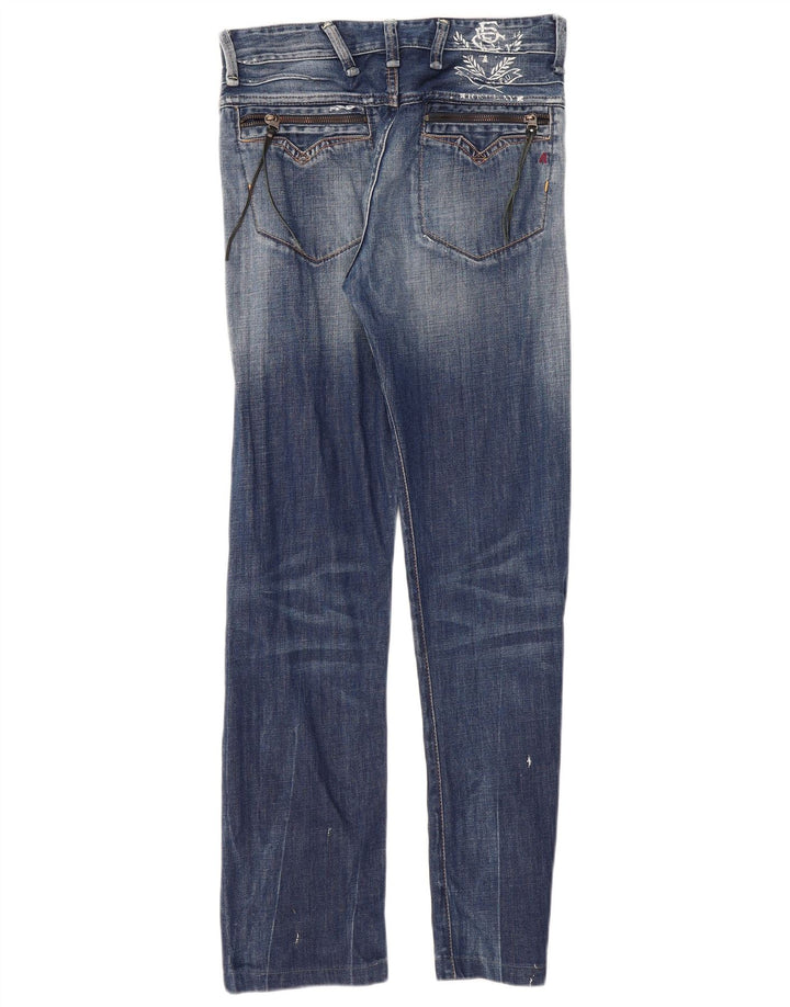 Replay Jeans feminino gráfico reto W29 L30 algodão azul