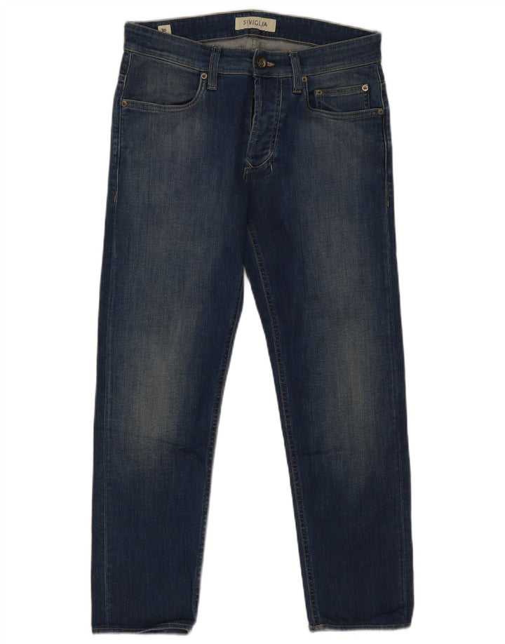 Jeans recortados femininos SIVIGLIA W30 L26 algodão azul