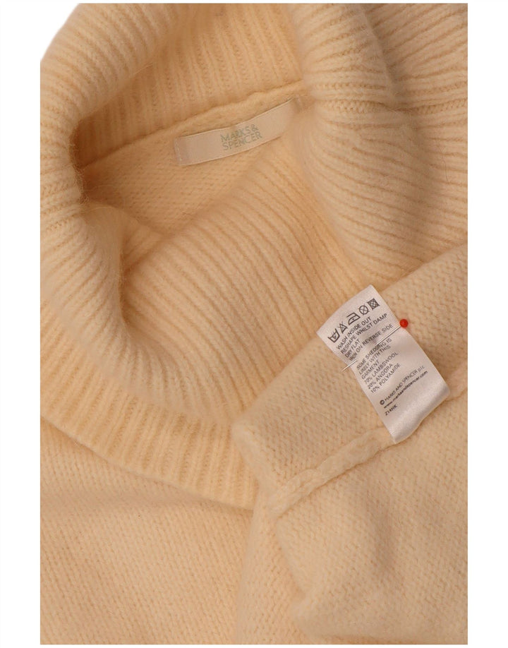 Suéter feminino Marks & Spencer com gola redonda Reino Unido 12 médio bege floral