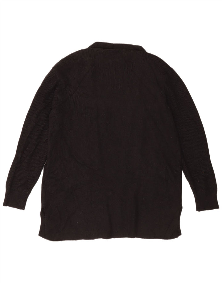 Marks & Spencer Suéter feminino Longline Open Cardigan Reino Unido 14 Grande Preto