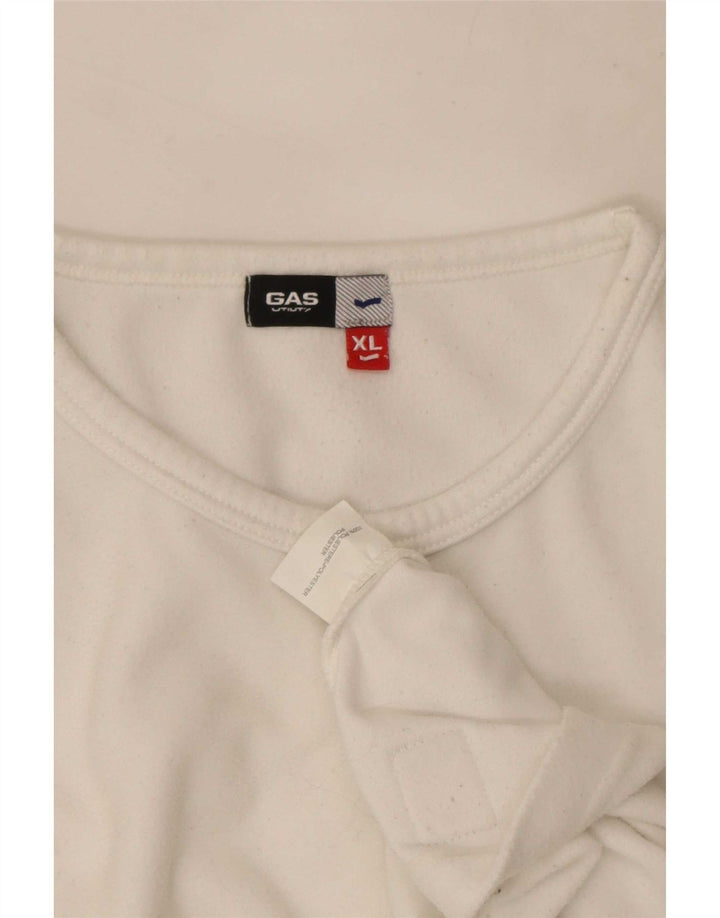 Top feminino Gas de manga comprida UK 18 XL poliéster branco