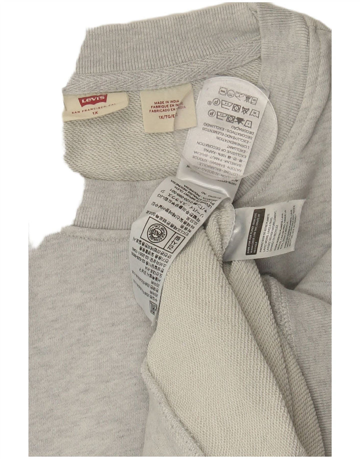 LEVI'S moletom feminino jumper UK 18 XL algodão cinza