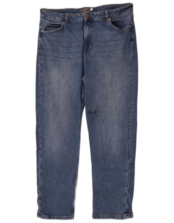Calça jeans reta feminina MINT VELVET Reino Unido 18 XL W36 L27 algodão azul