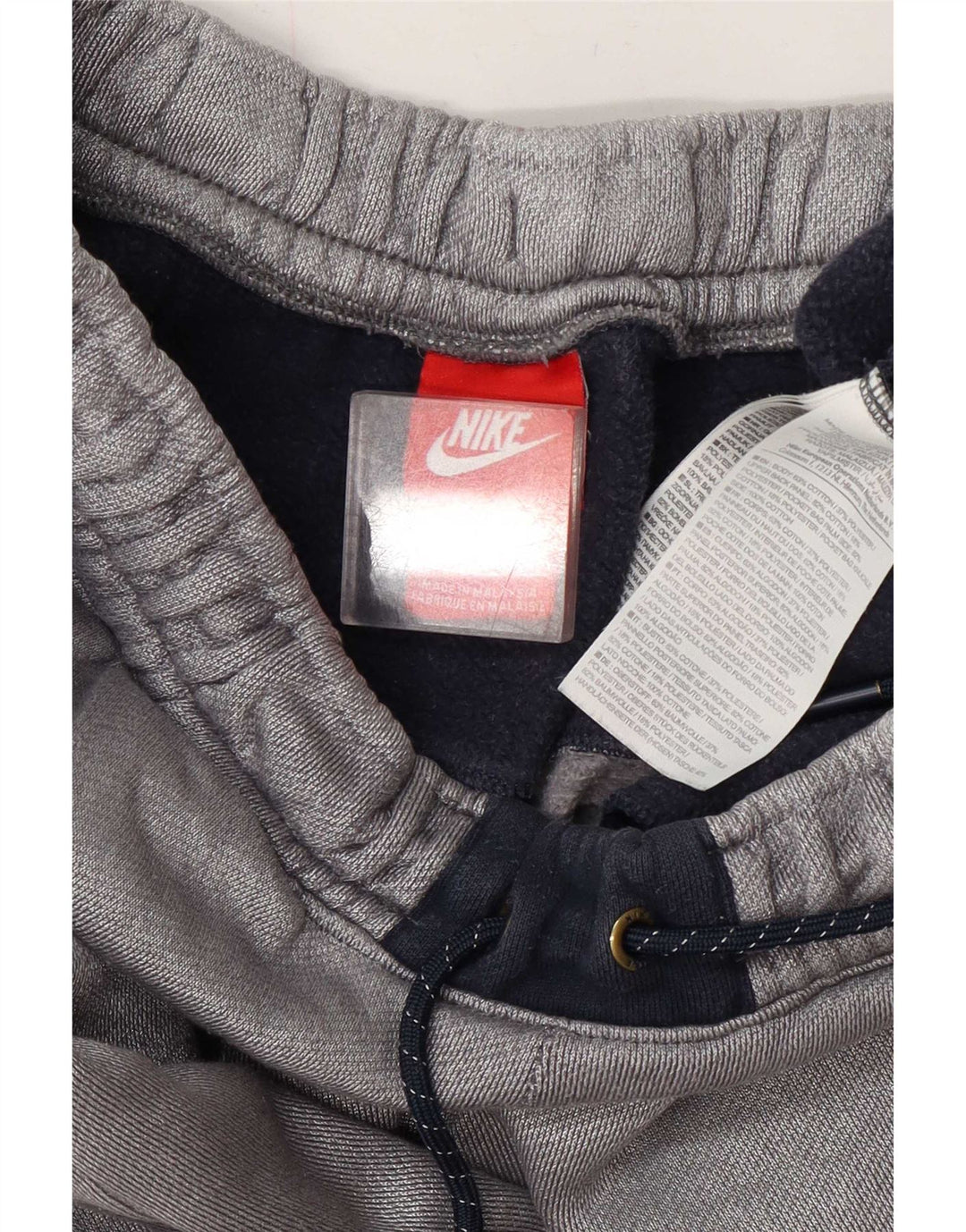 Shorts esportivos masculinos Nike grandes cinza colorblock algodão