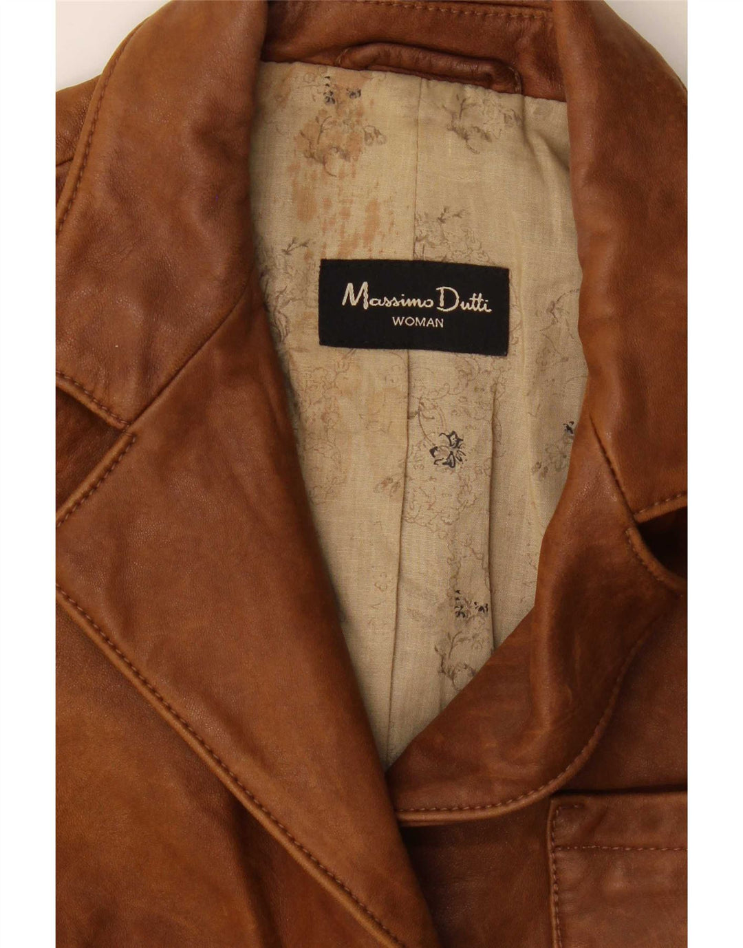 Jaqueta blazer feminina de couro com 3 botões Massimo Dutti Reino Unido 8 pequena marrom