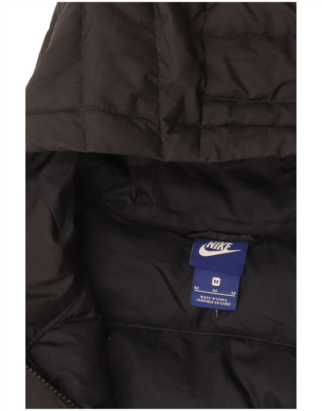 Jaqueta acolchoada com capuz feminina Nike UK 12 cinza médio