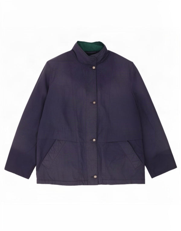 Jaqueta corta-vento feminina com capuz Marks & Spencer UK 20 2XL azul marinho
